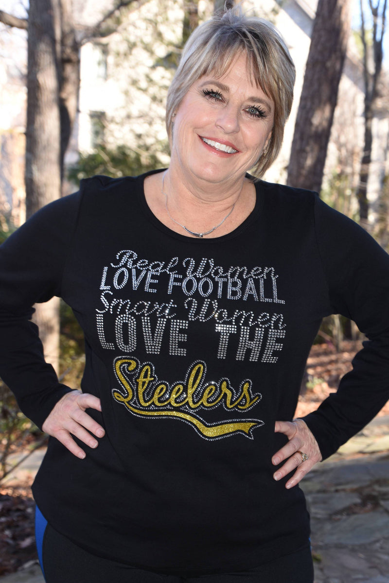 Steelers football rhinestone & glitter bling shirt or tank top