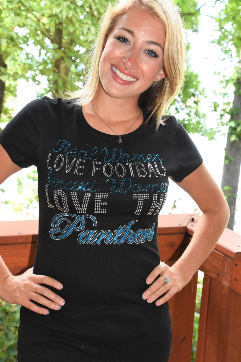 Carolina Bling Queen Chargers Football Rhinestone Bling Shirt, All Sizes XS, S, M, L, XL, XXL, 1X, 2X, 3X, 4X, 5X