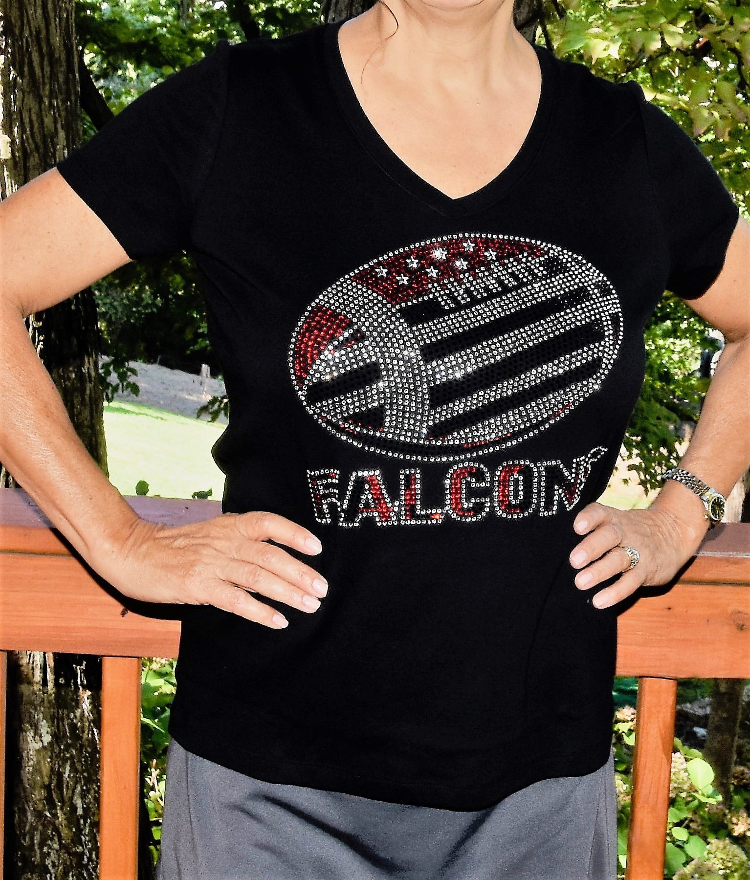 rhinestone falcons shirt