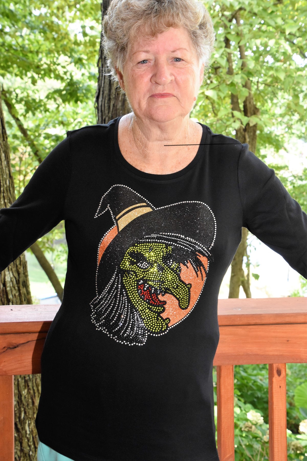 Halloween Witch rhinestone glitter bling shirt, all sizes XS, S, M