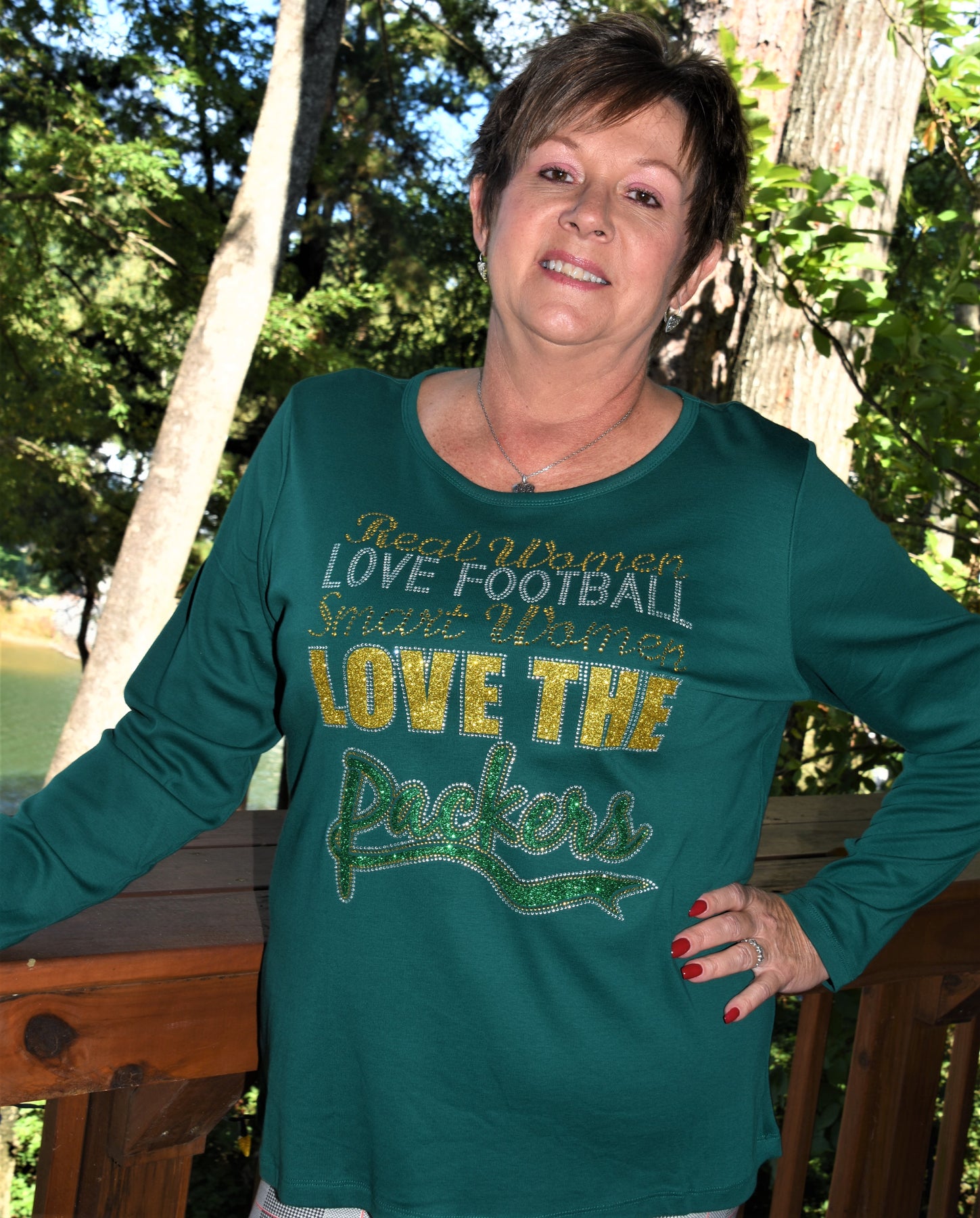 Packers Real Women Love Fooball rhinestone & glitter bling shirt