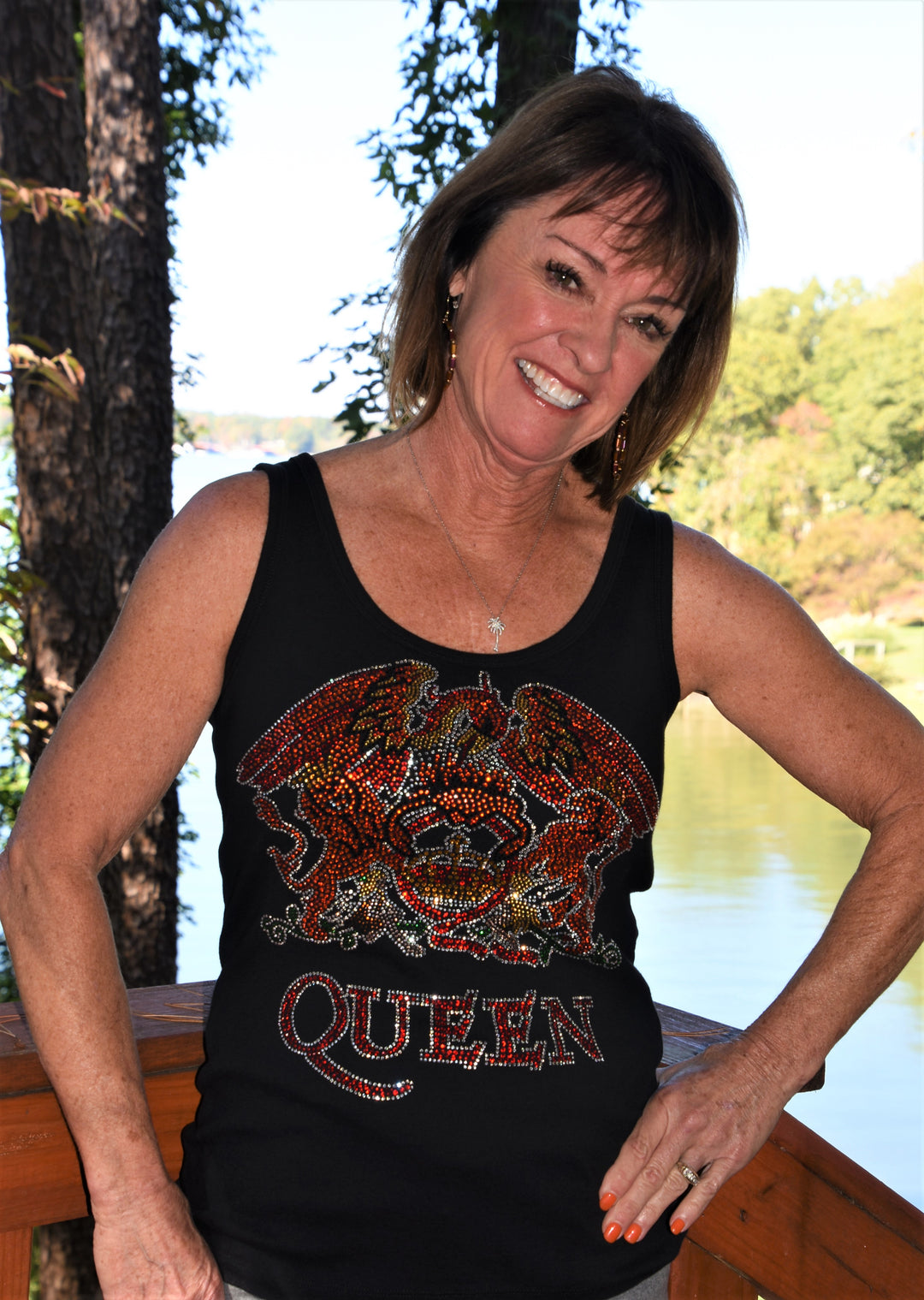 Queen rhinestone bling shirt XS, S, M, L, XL, XXL, 1X, 2X