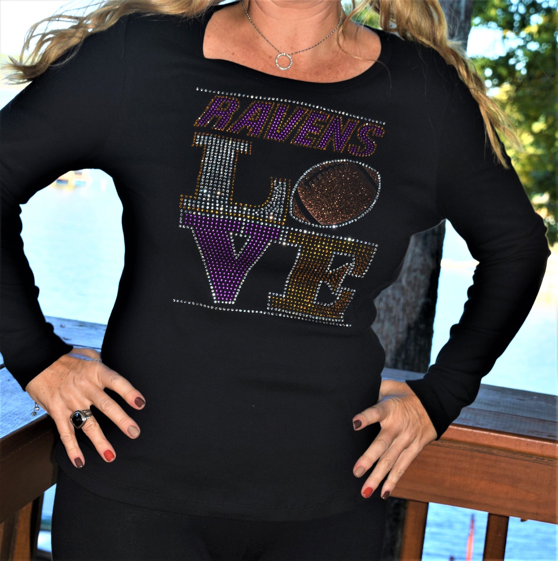 Ravens Custom Football Ladies Jersey Glitter