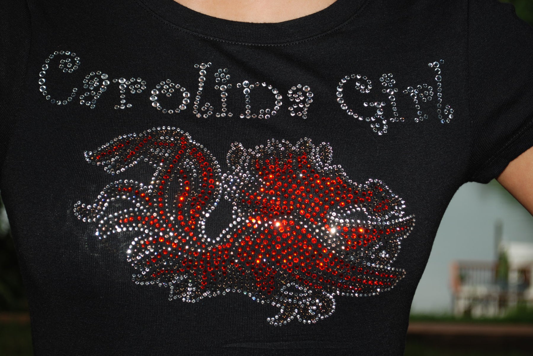 Carolina Bling Queen Cardinals Rhinestone & Glitter Bling Shirt, XS, S, M, L, XL, XXL, 1X, 2X, 3X, 4X, 5X